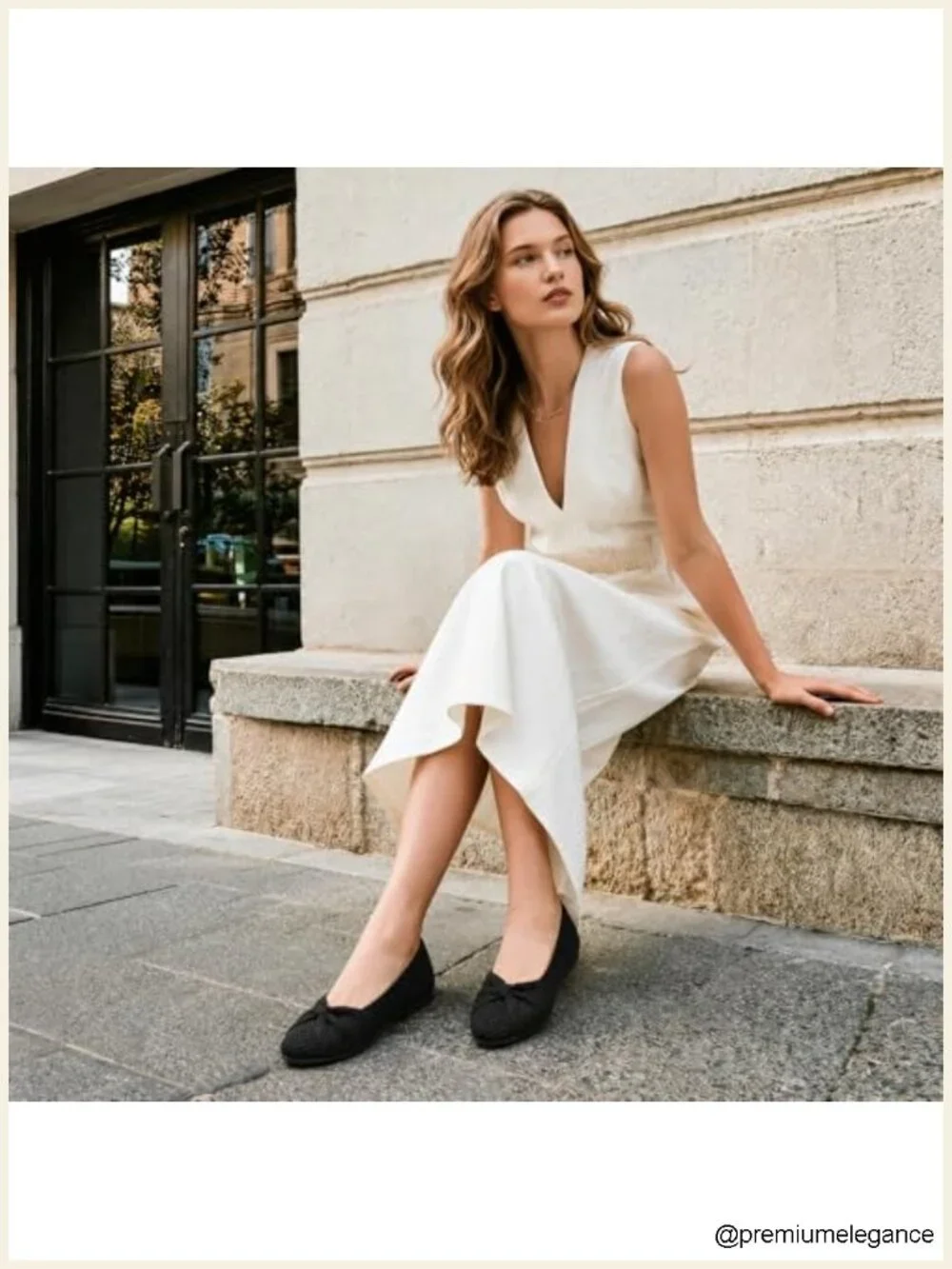 Chic Bow Flats Memory Foam Ballet Slip Ons Breathable Knit Round Toe